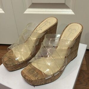 Jessica Simpson Clear TPU Wedge Sandals